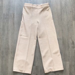 Ann Taylor Geo Print Side Zip Wide Leg Crop Pants